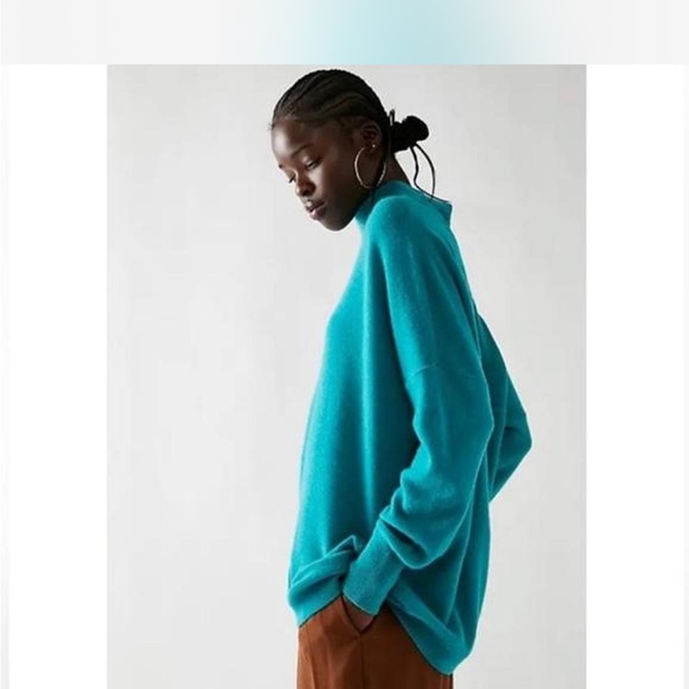 Free People Teal Ottoman Cashmere Sweater